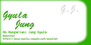 gyula jung business card